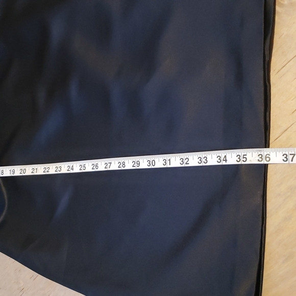 MAX AND CLEO BLACK SATIN SHIFT DRESS WITH BEADED NECKLINE SZ 12 - Picture 12 of 15